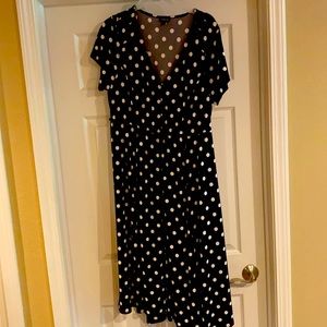 Torrid Black Polka Dot Studio Midi Skater Dress